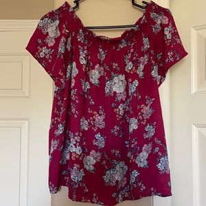Off the shoulder floral top